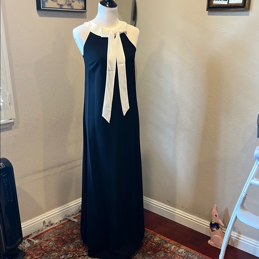 Elegant Black and White Ted Baker Maxi Dress